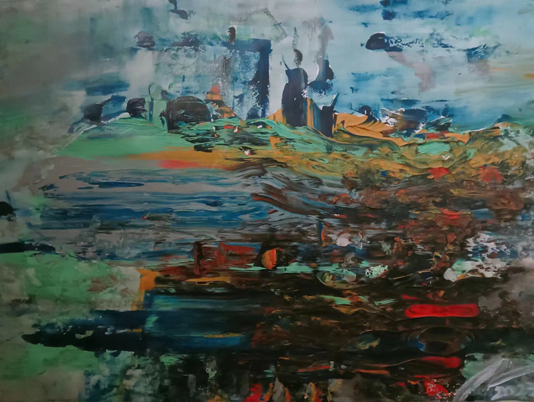 13、75x53cm纸本丙烯《海滩》