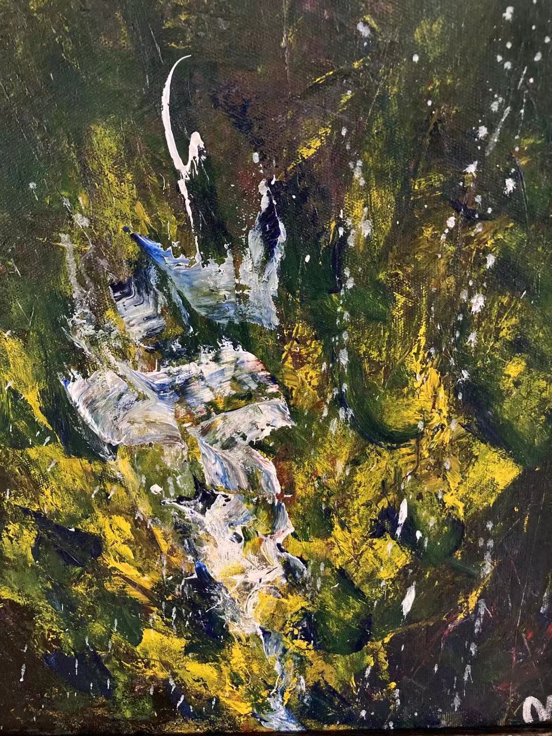 19、48x55cm布面丙烯《脑洞上的刀锋》