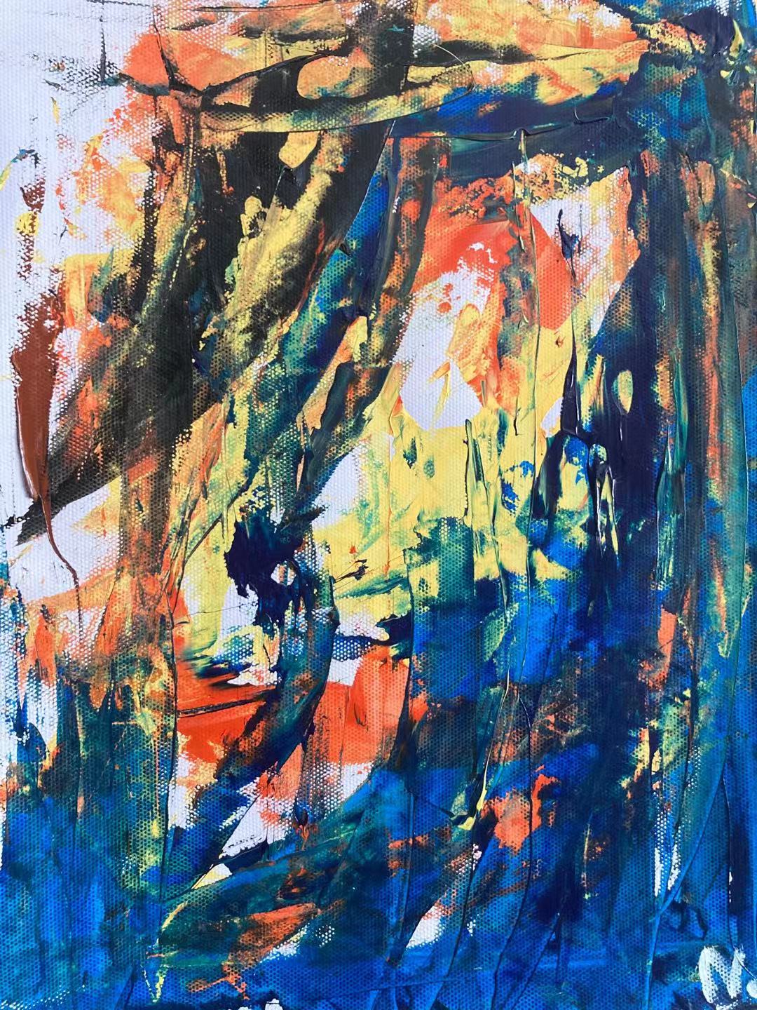 4、38x56cm纸本丙烯《望》