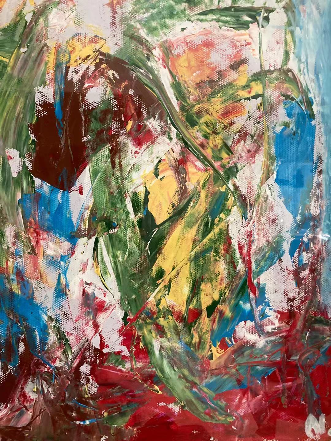7、38x56cm纸本丙烯《褐色的花》