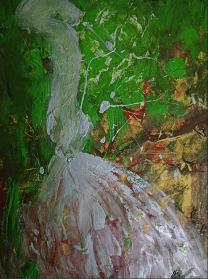 38x53cm纸本丙烯《少女》