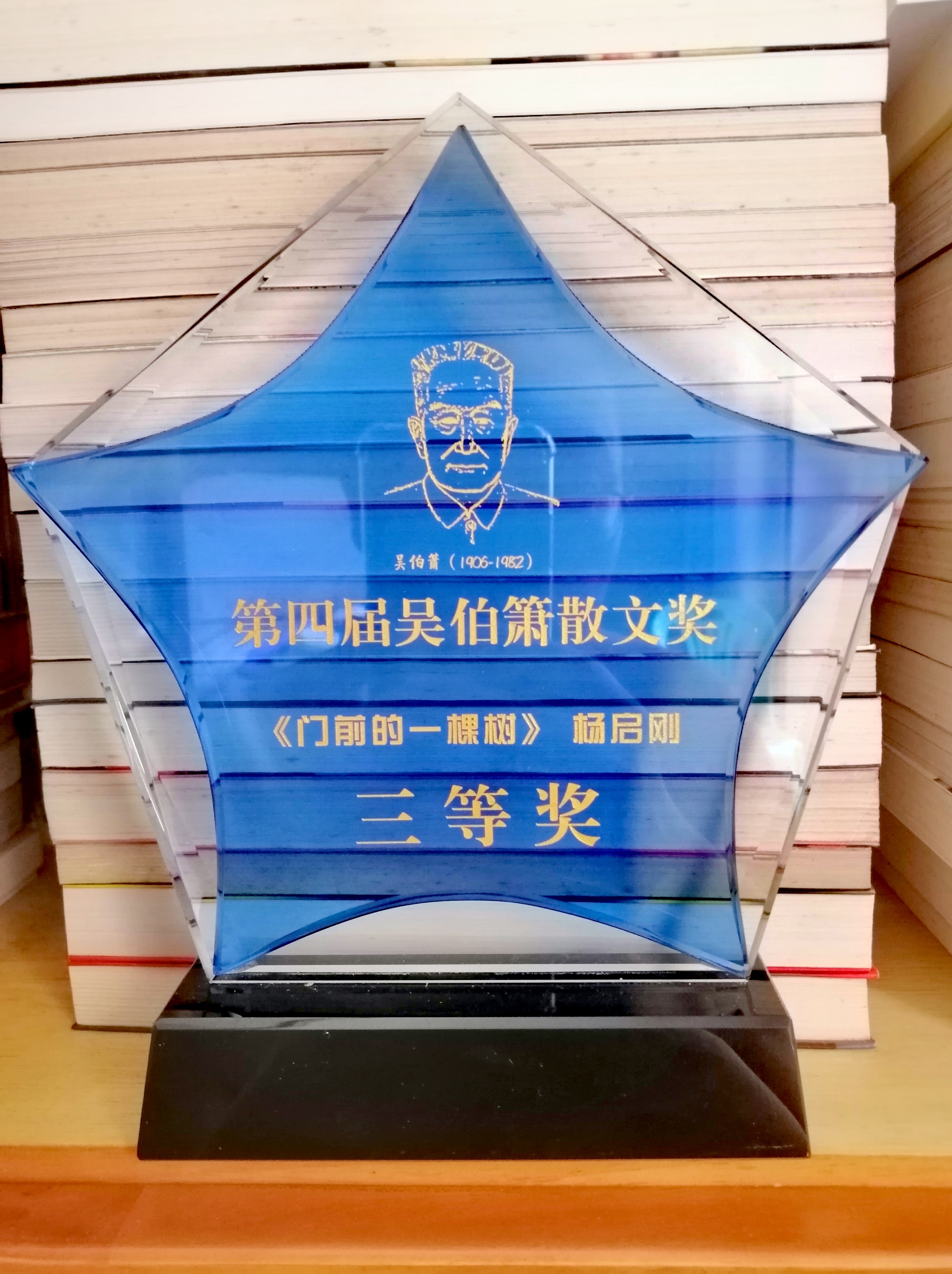 2024年8月，杨启刚的散文《门前的一棵树》荣获“第四届吴伯箫散文奖”三等奖。