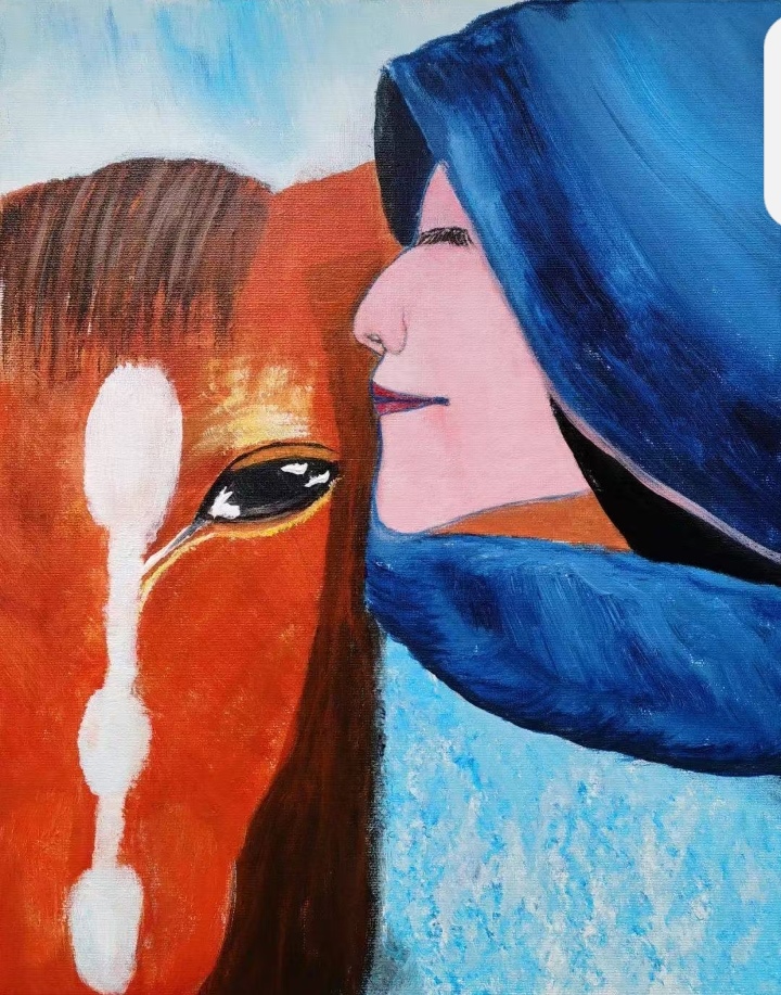 海男肖像画（花语 绘）